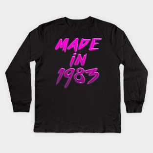 Made In 1983 //// Retro Birthday Design Kids Long Sleeve T-Shirt